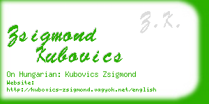 zsigmond kubovics business card